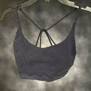 Fabletics Sparkly midnight blue Strappy Sports Bra size Small